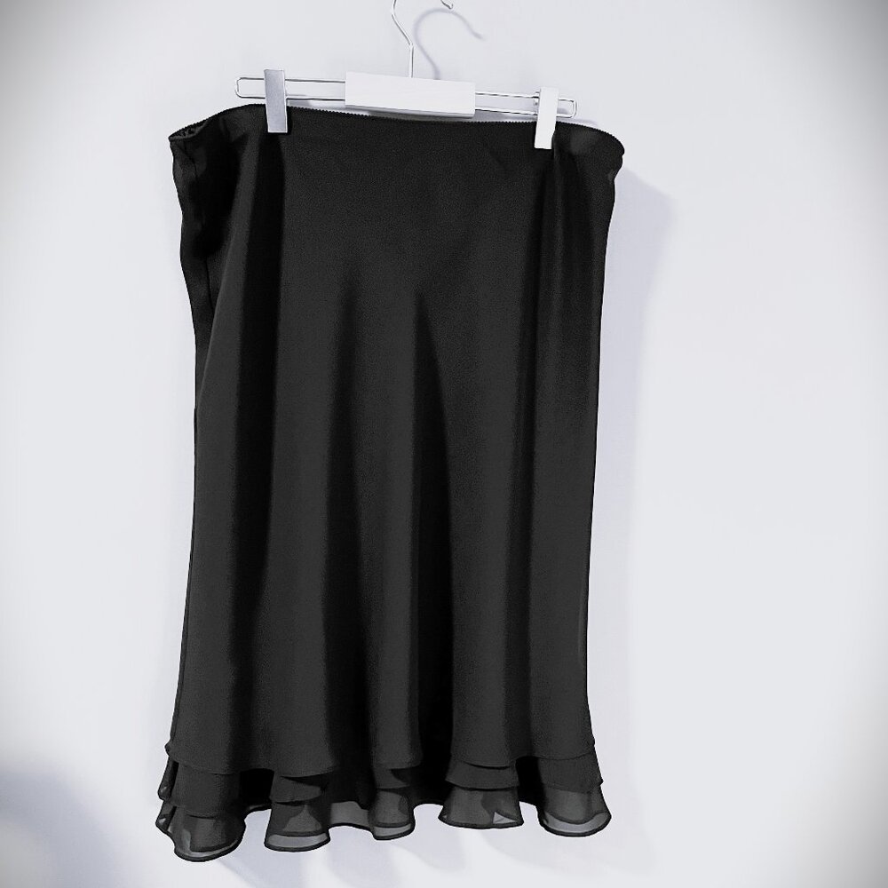 *CLEARANCE* SHEER LAYERED stretch waist MIDI SHEER elegant all occasion Size M